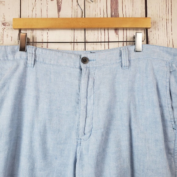 Tommy Bahama Bermuda Shorts Mens Size 40 Flat Front Linen Blue - Picture 3 of 6